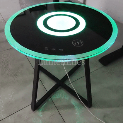 HiFi Speaker Smart Table + RGB  colorful lighting RGB 5W+Speaker10W+Wireless 15W
