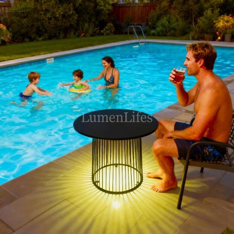Pool Solar Light Table with Adjustable Brightness and Dreamy Color Effects - 图片 2